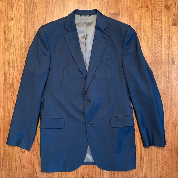 Jack Victor Napoli blue navy wool sports coat size 42 L